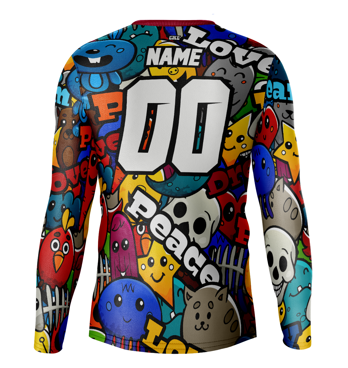 Fresh Black/Colorfull Pattern Motocross Jersey