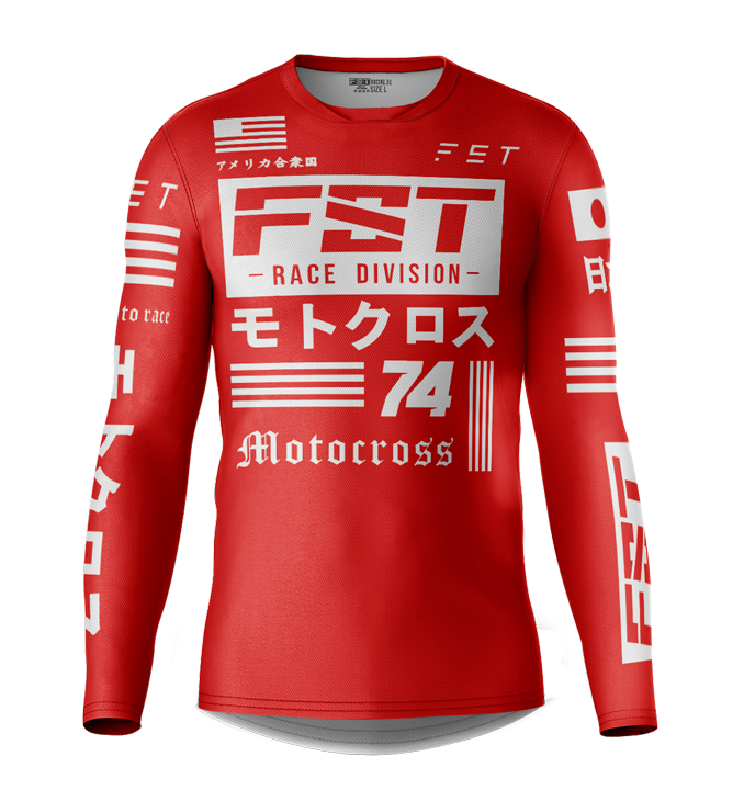 MX jersey slim fit JPNUSA red
