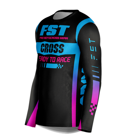 MX jersey slim fit RACER black blue pink