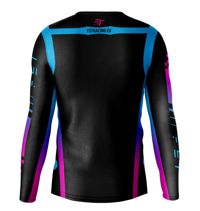 MX jersey slim fit RACER black blue pink