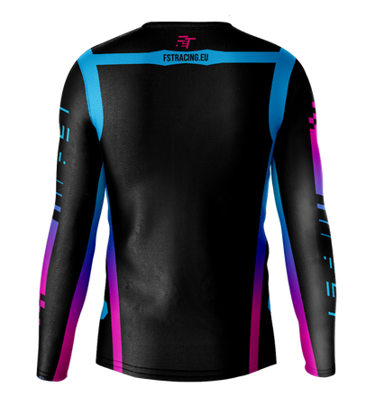 MX jersey slim fit RACER black blue pink