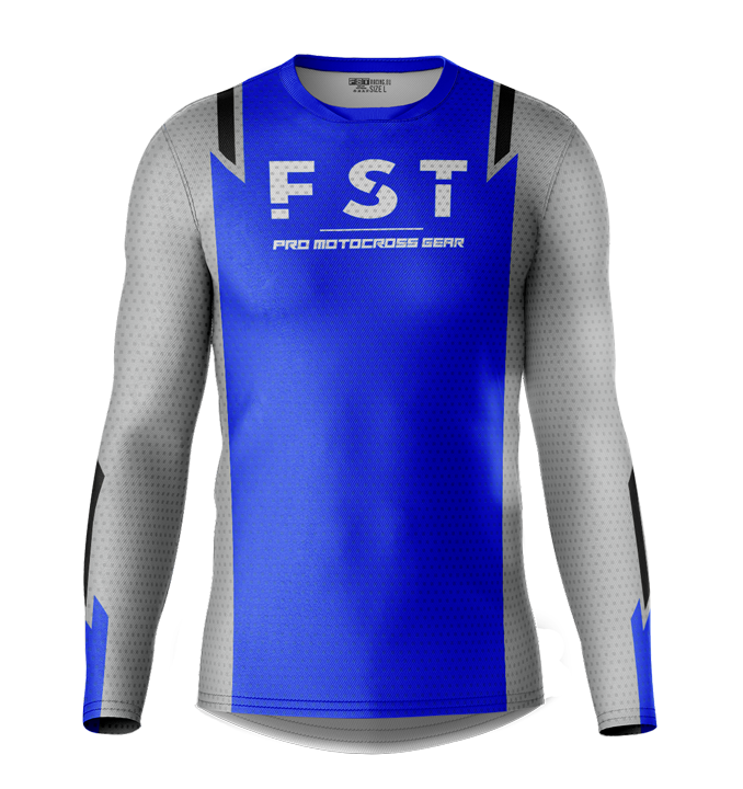 MX jersey slim fit RACER blue gray
