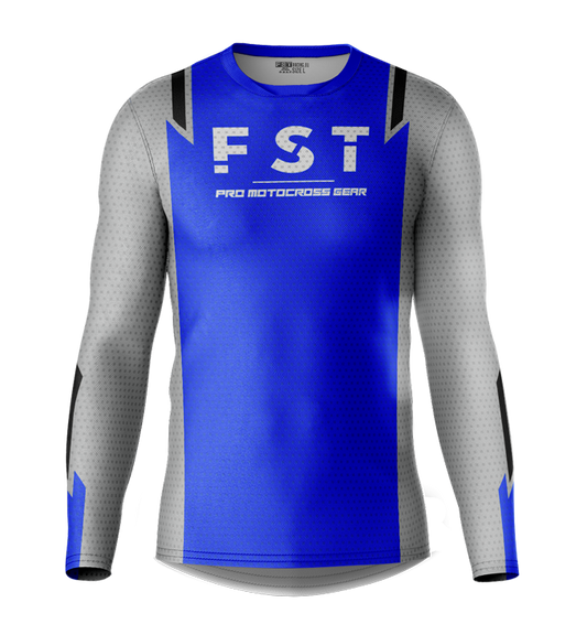 MX jersey slim fit RACER blue gray