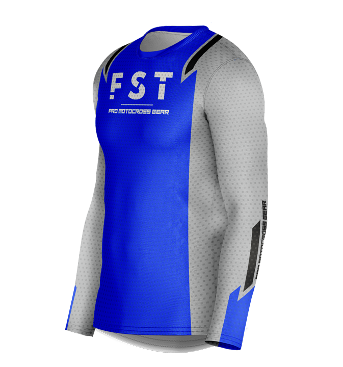 MX jersey slim fit RACER blue gray