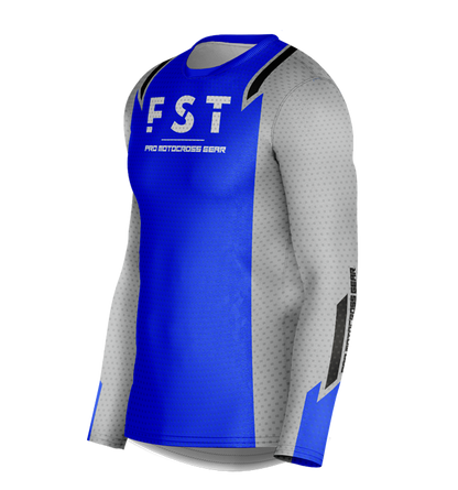 MX jersey slim fit RACER blue gray