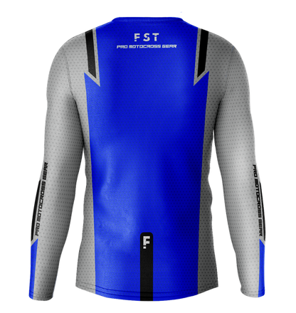 MX jersey slim fit RACER blue gray
