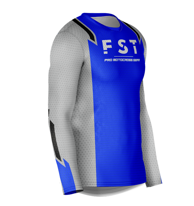 MX jersey slim fit RACER blue gray