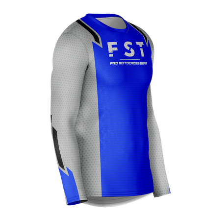 MX jersey slim fit RACER blue gray