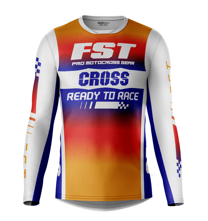 MX jersey slim fit RACER orange blue cross
