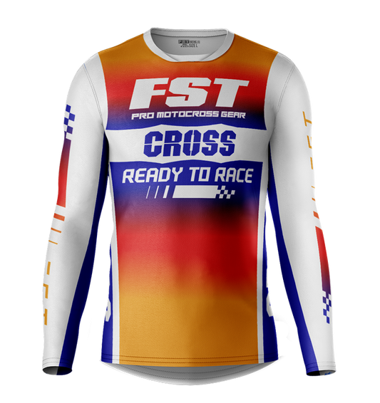 MX jersey slim fit RACER orange blue cross