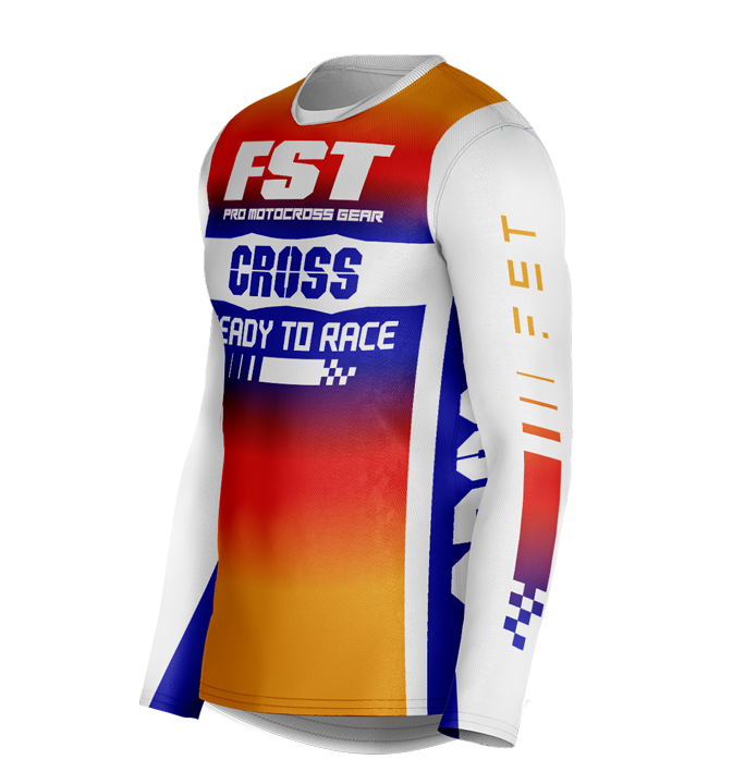 MX jersey slim fit RACER orange blue cross