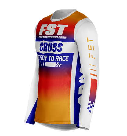 MX jersey slim fit RACER orange blue cross