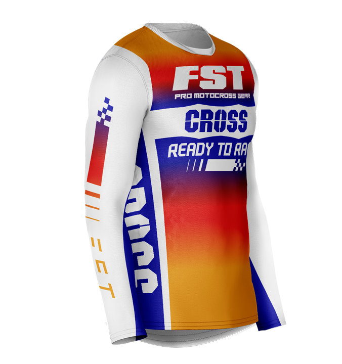 MX jersey slim fit RACER orange blue cross