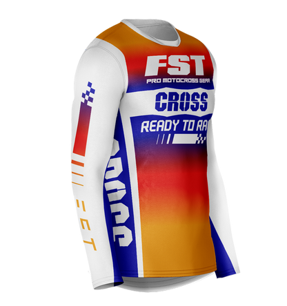 MX jersey slim fit RACER orange blue cross