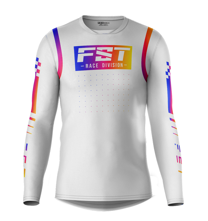 MX jersey slim fit RACER white hameleon