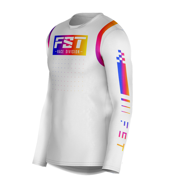MX jersey slim fit RACER white hameleon