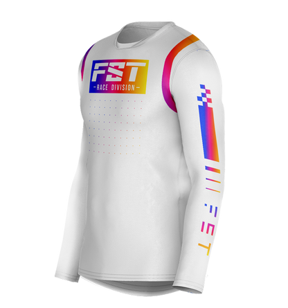 MX jersey slim fit RACER white hameleon