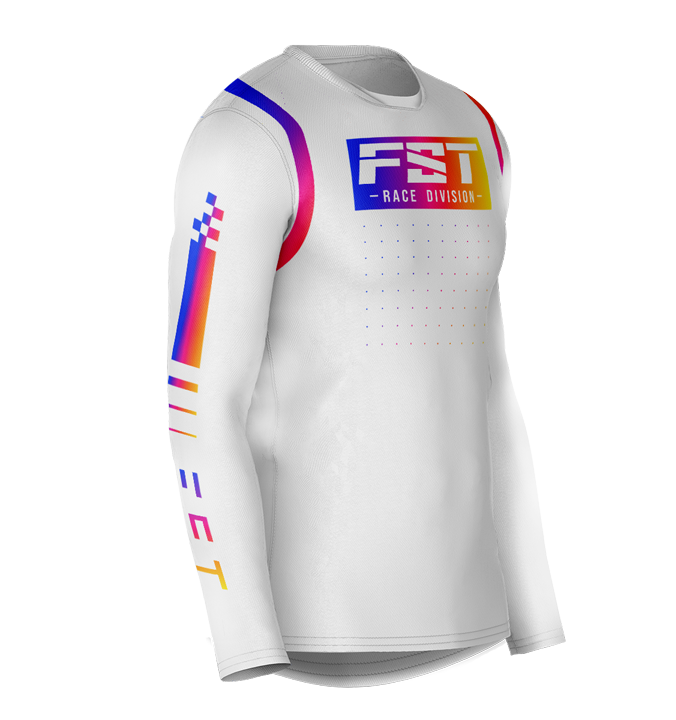 MX jersey slim fit RACER white hameleon