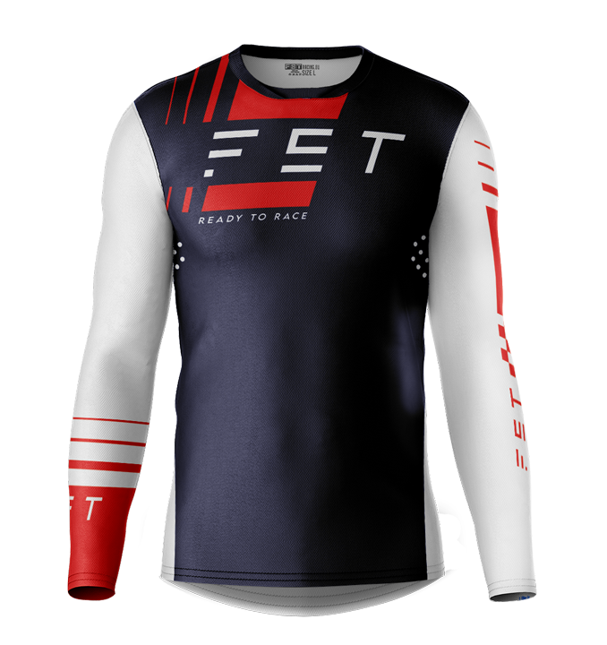 MX jersey slim fit STRIPER NAVY White