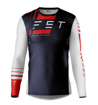 MX jersey slim fit STRIPER NAVY White