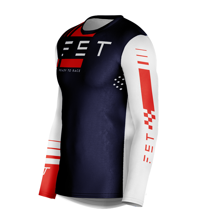 MX jersey slim fit STRIPER NAVY White