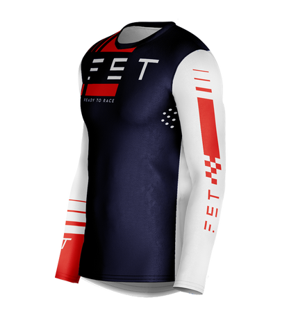 MX jersey slim fit STRIPER NAVY White