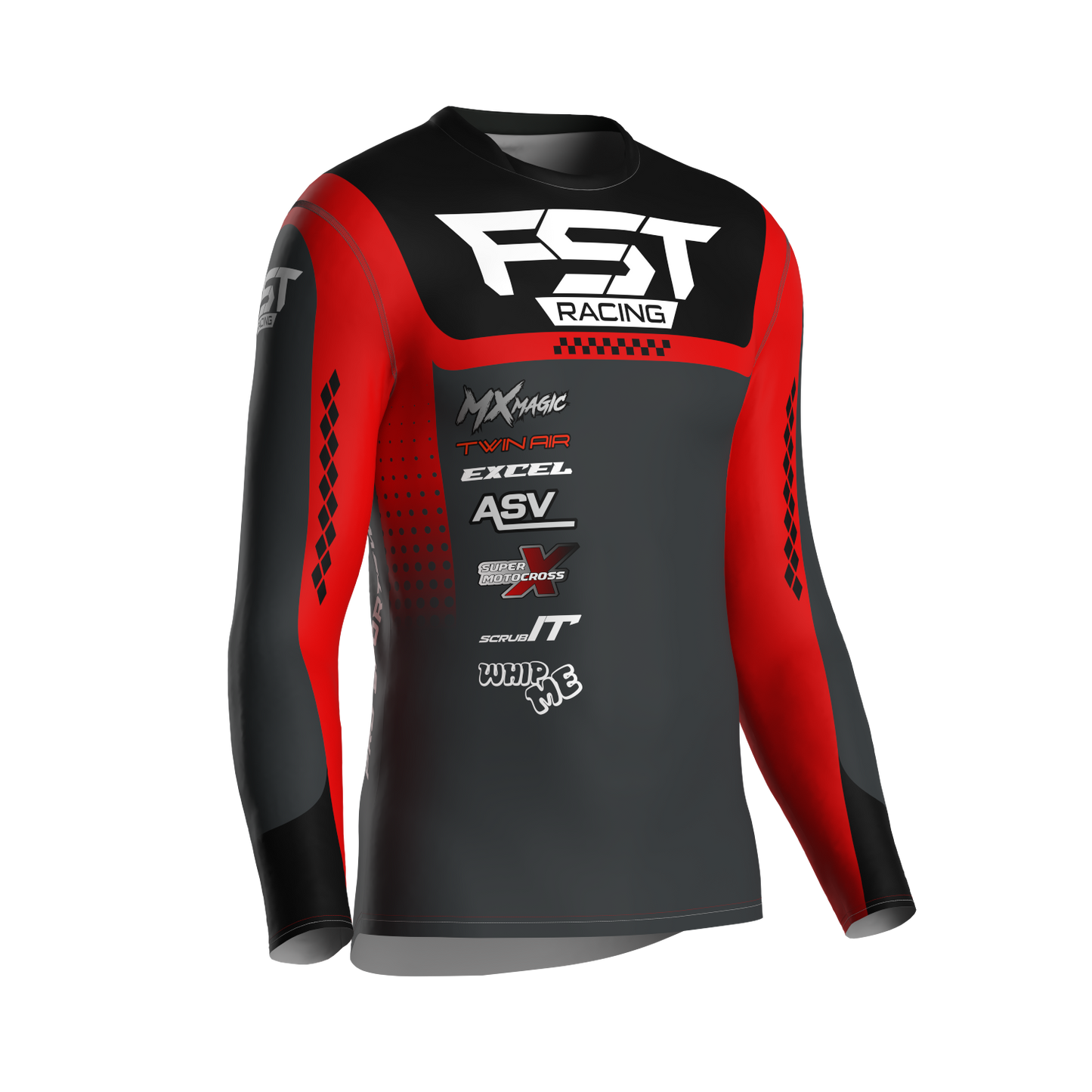 MX jersey slim fit OZONE red pattern