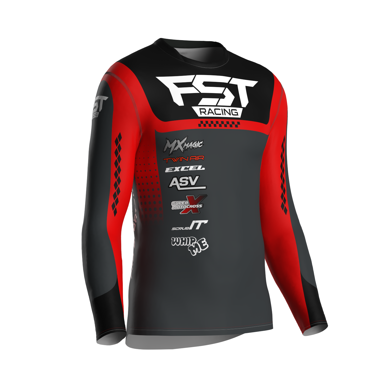 MX jersey slim fit OZONE red pattern