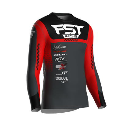 MX jersey slim fit OZONE red pattern