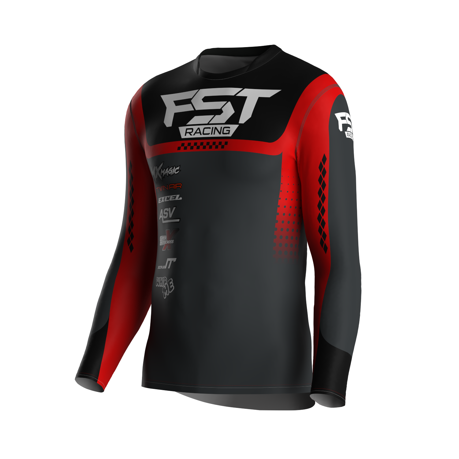 MX jersey slim fit OZONE red pattern