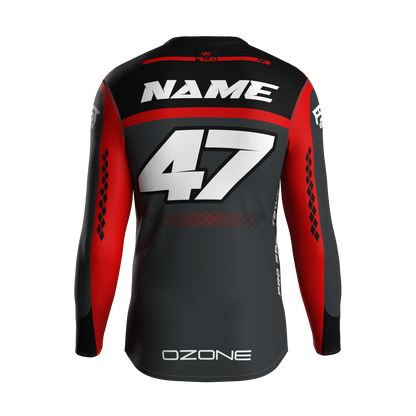 MX jersey slim fit OZONE red pattern