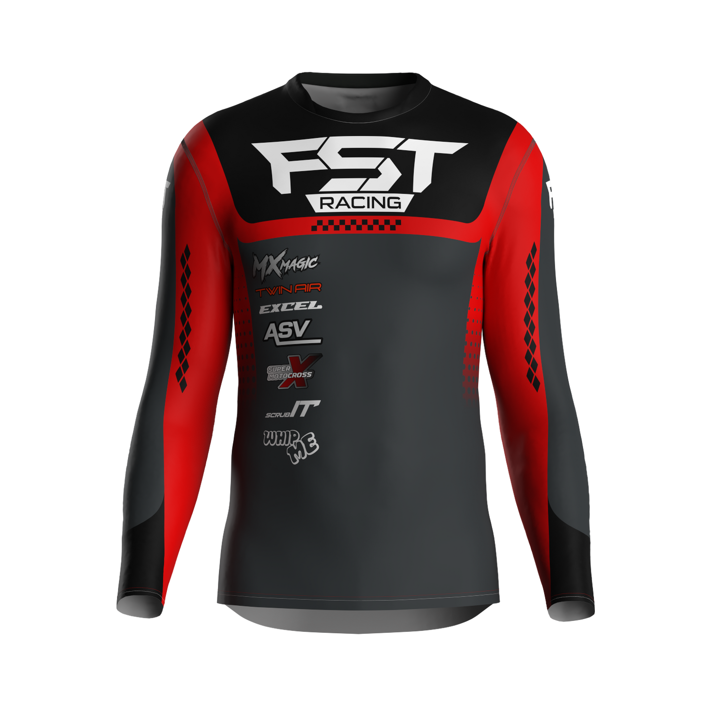 MX jersey slim fit OZONE red pattern