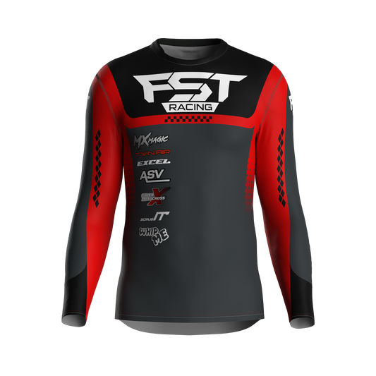 MX jersey slim fit OZONE red pattern