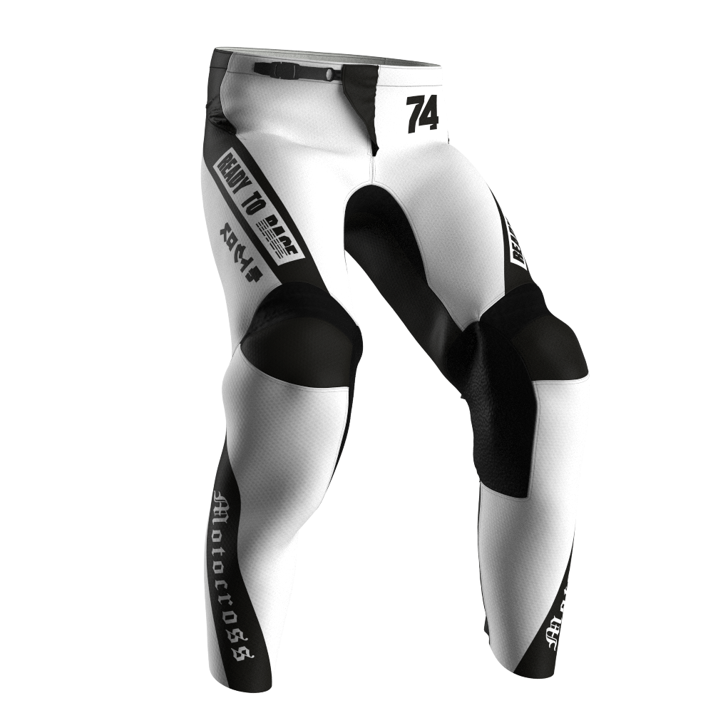 NEW! Motocross Pants - Hero White/Black, Custom ID