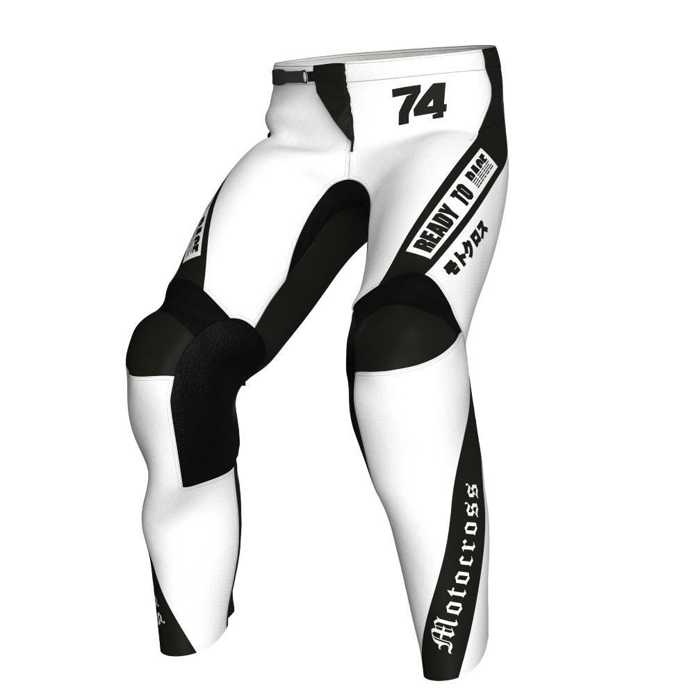 NEW! Motocross Pants - Hero White/Black, Custom ID