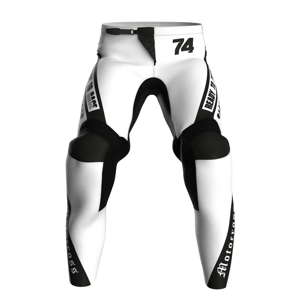 NEW! Motocross Pants - Hero White/Black, Custom ID
