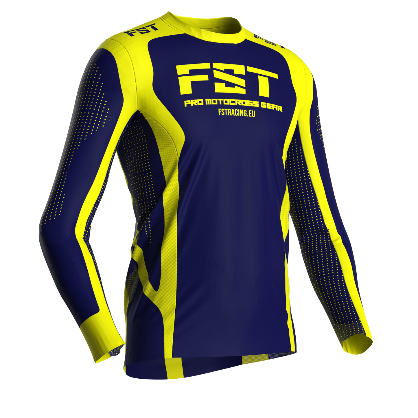 Motocross jersey PRO Blue/Yellow - with mesh in sides