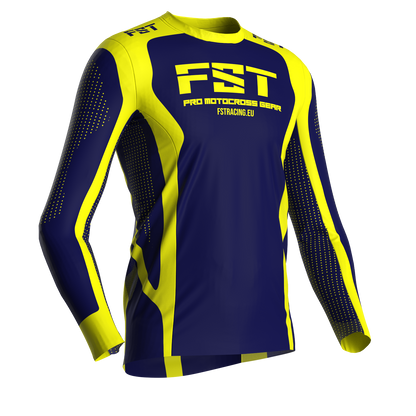 Motocross jersey PRO Blue/Yellow - with mesh in sides