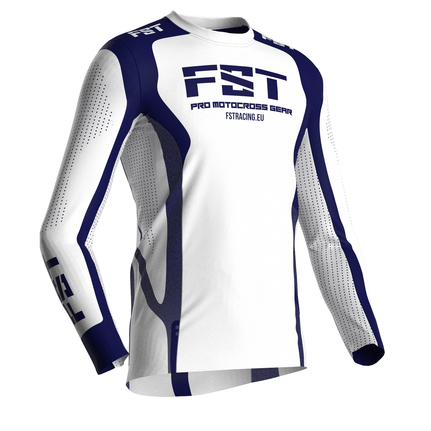 Motocross jersey PRO White - with mesh in sides