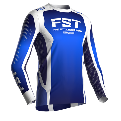 Motocross jersey PRO Blue/White - with mesh in sides