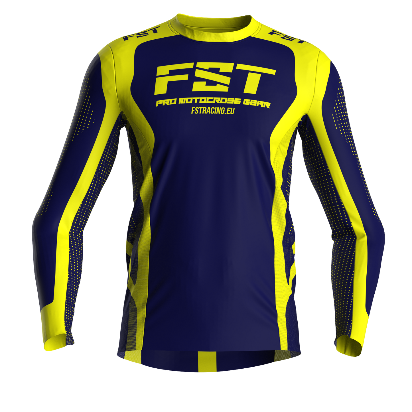 Motocross jersey PRO Blue/Yellow - with mesh in sides