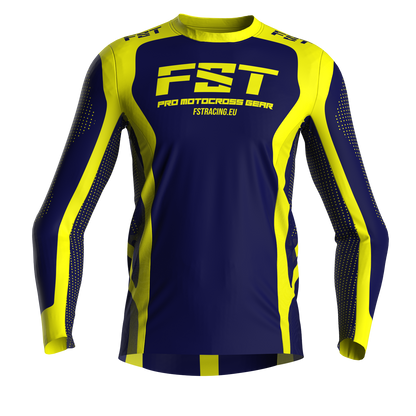 Motocross jersey PRO Blue/Yellow - with mesh in sides