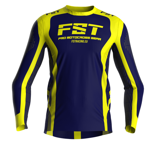Motocross jersey PRO Blue/Yellow - with mesh in sides