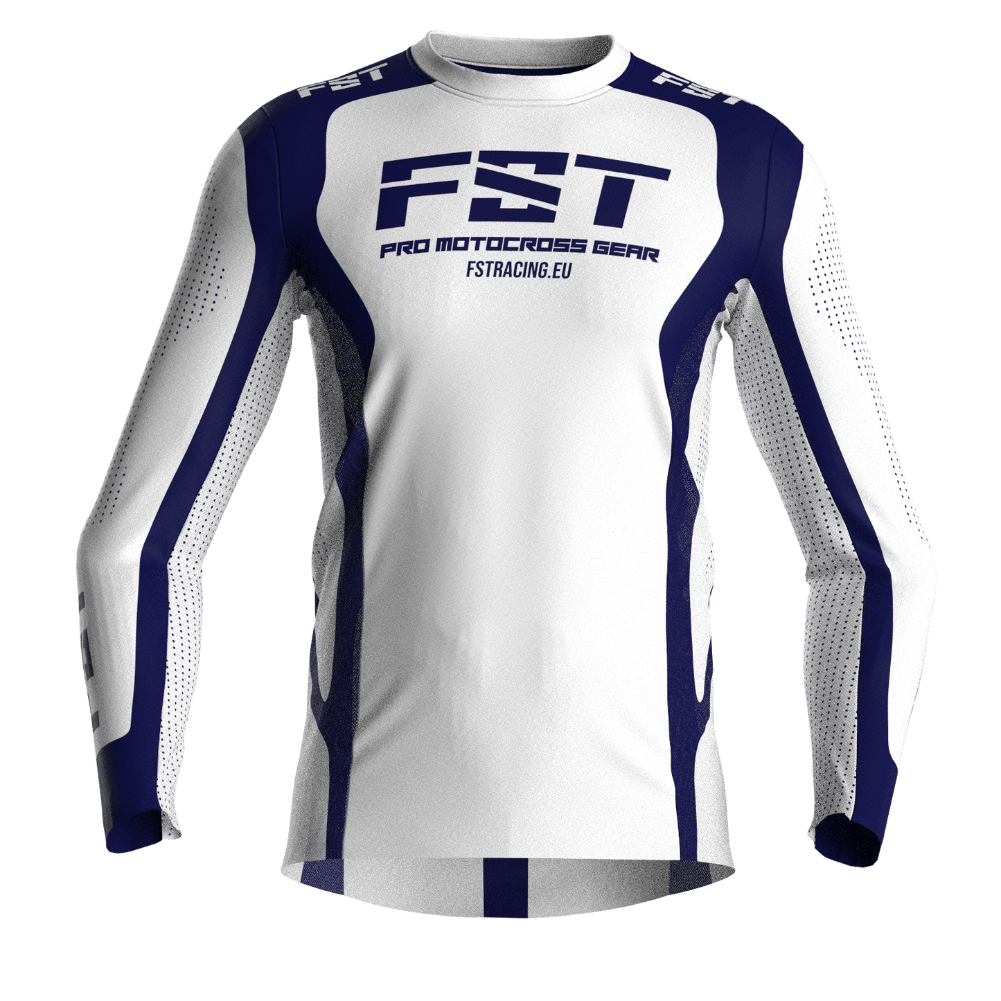 Motocross jersey PRO White - with mesh in sides