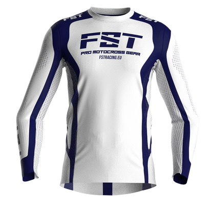 Motocross jersey PRO White - with mesh in sides