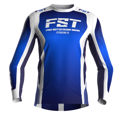 Motocross jersey PRO Blue/White - with mesh in sides