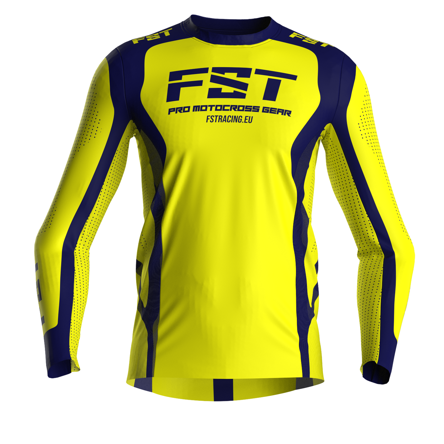 Motocross jersey PRO Yellow - with mesh in sides