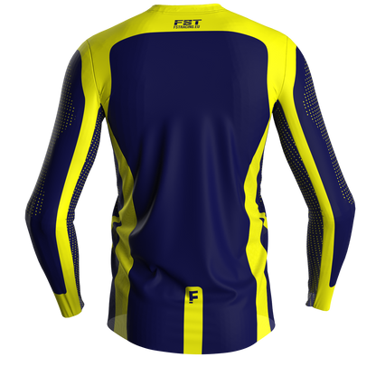 Motocross jersey PRO Blue/Yellow - with mesh in sides