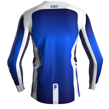 Motocross jersey PRO Blue/White - with mesh in sides
