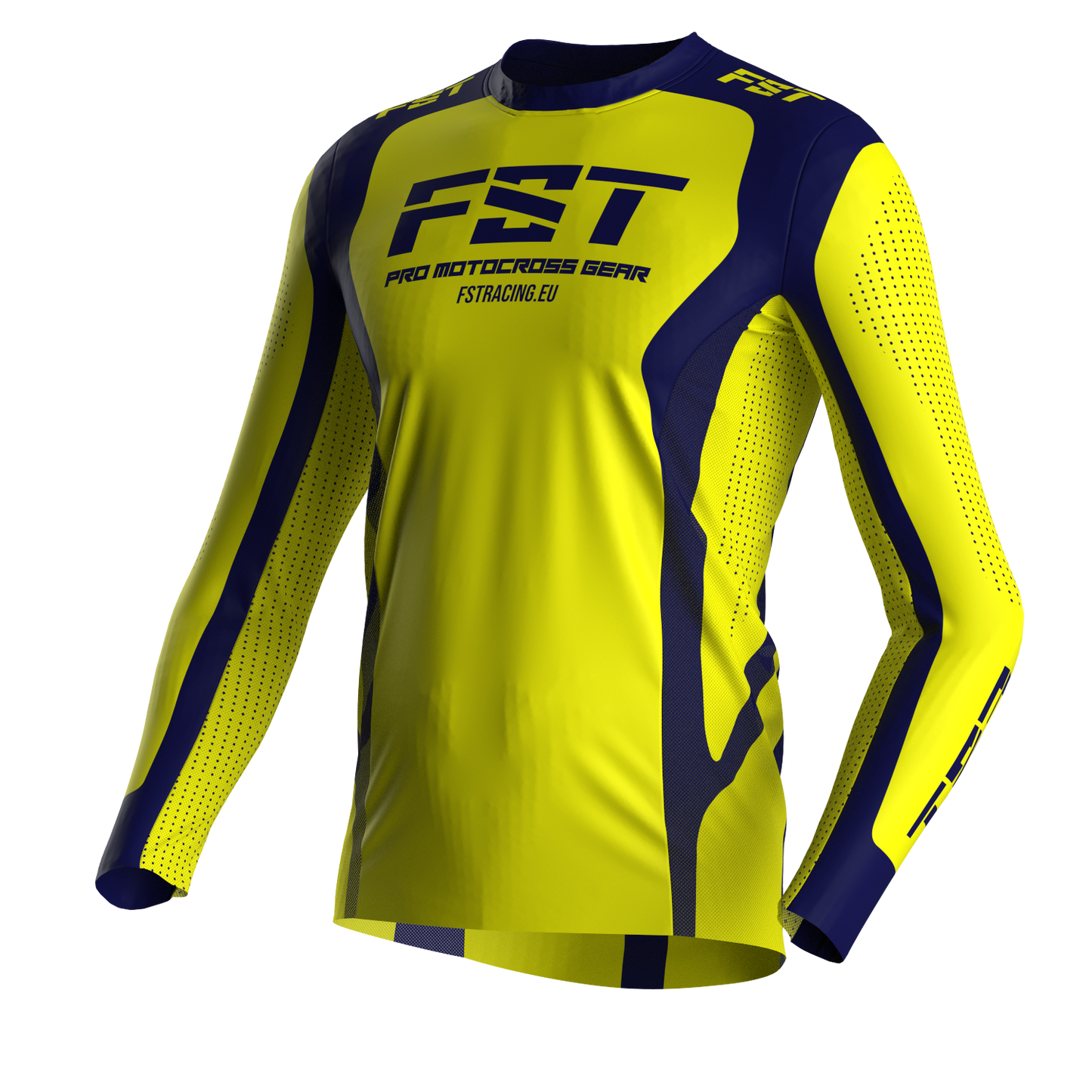 Motocross jersey PRO Yellow - with mesh in sides